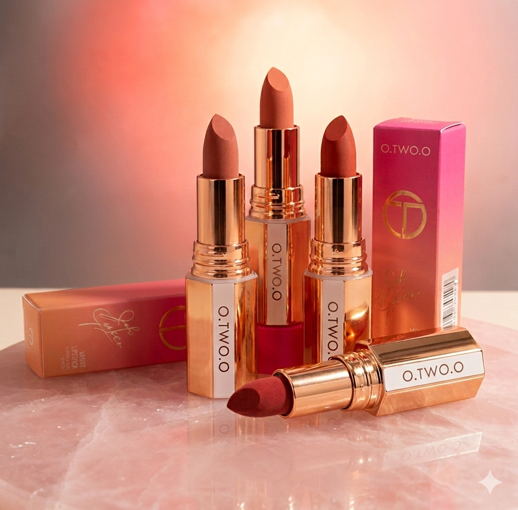 O.TWO.O Waterproof Long Wear Matte Lipstick With Color Lock Tech For All Day Vibrant Color And Silk Soft Matte Finish